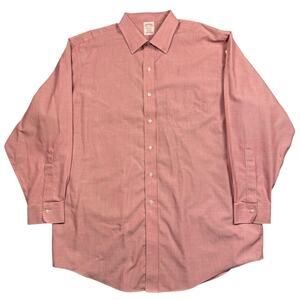 Brooks Brothers‎ Madison Men's 17.5/34 Button Down Shirt Pink Non-iron Supima